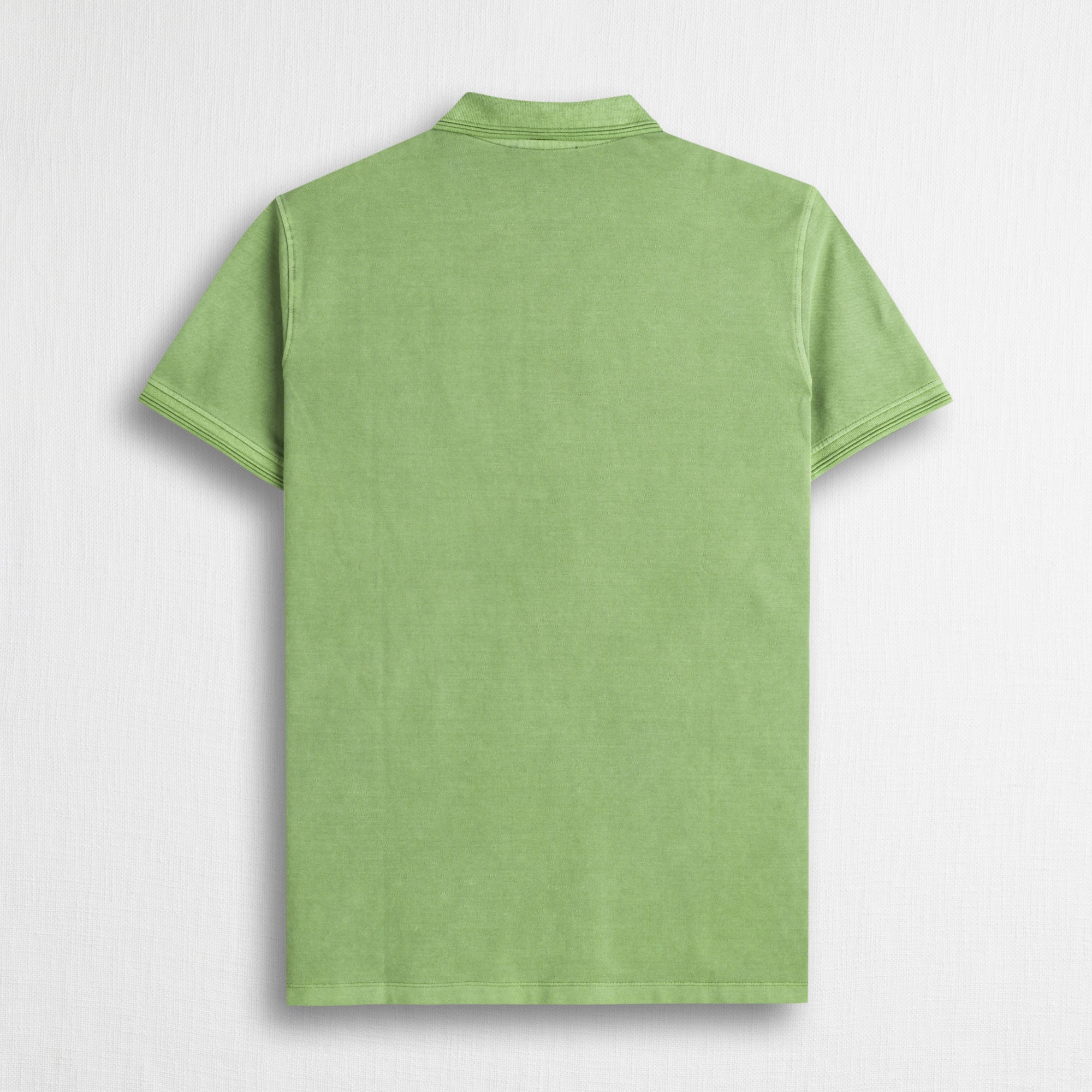 Polo cotone piquet stretch tinto in capo - Light Green