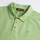 Polo cotone piquet stretch tinto in capo - Light Green