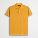 Polo cotone piquet stretch tinto in capo - Gold Yellow