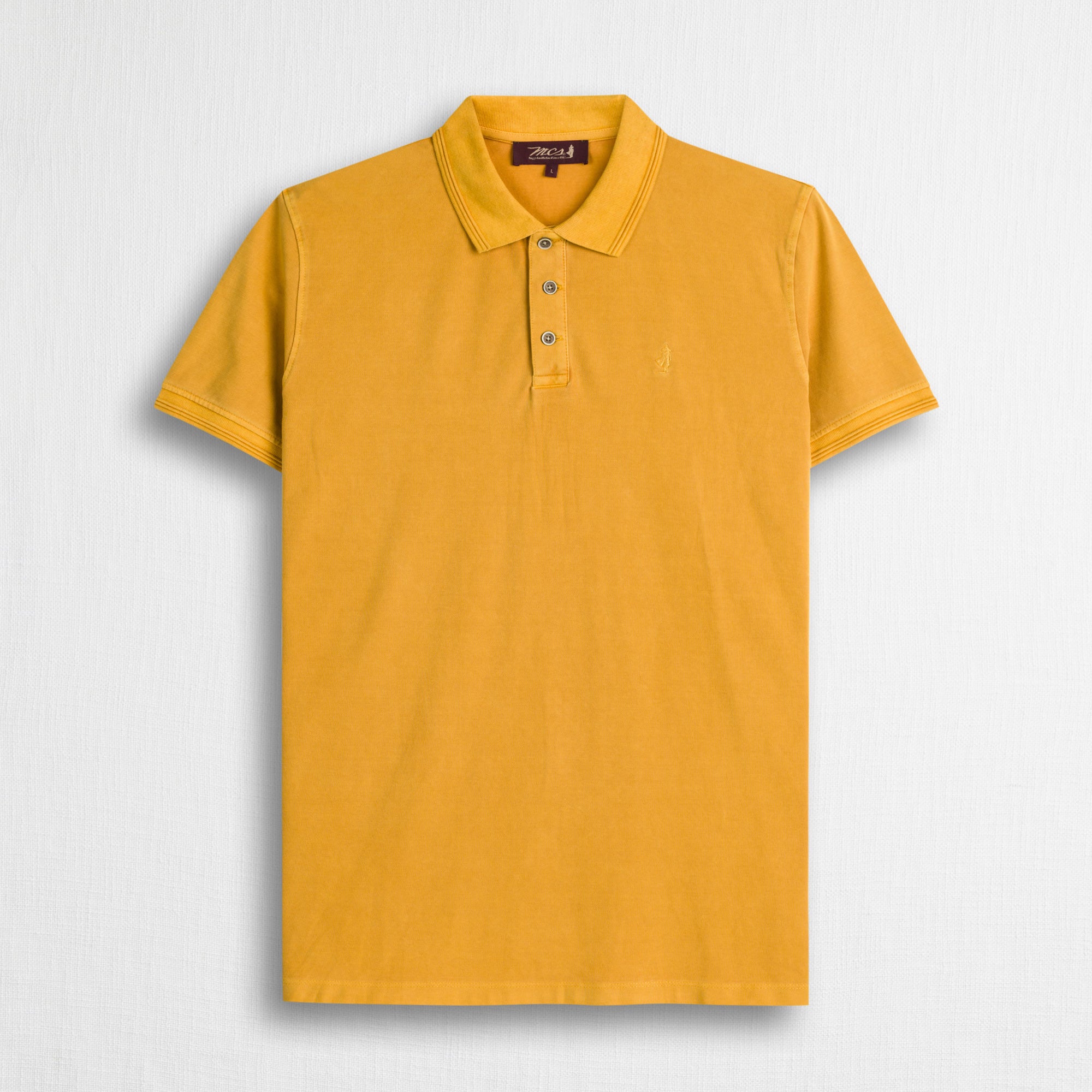 Polo cotone piquet stretch tinto in capo - Gold Yellow