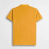 Polo cotone piquet stretch tinto in capo - Gold Yellow