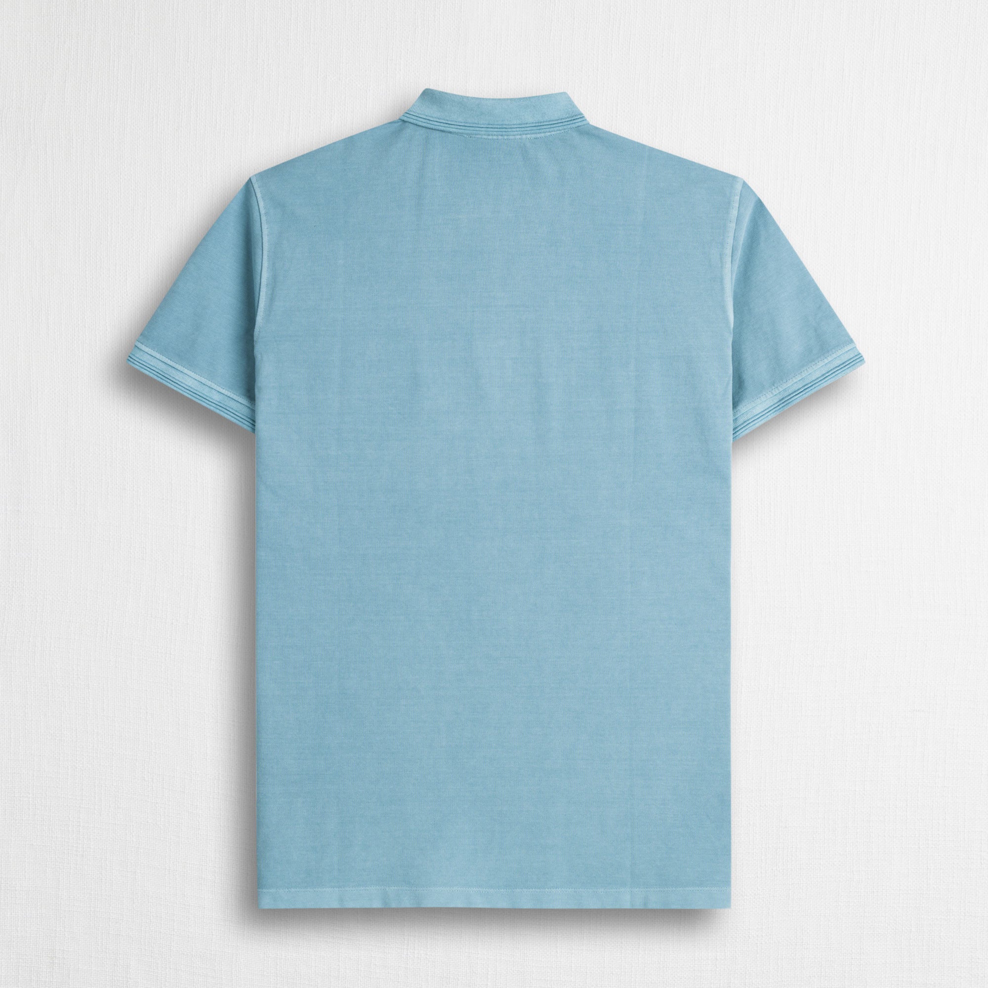 Polo cotone piquet stretch tinto in capo - Sky Blue