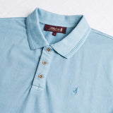 Stretch cotton piquet polo dyed in the piece - Sky Blue