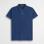 Polo cotone piquet stretch tinto in capo - Deep Blue