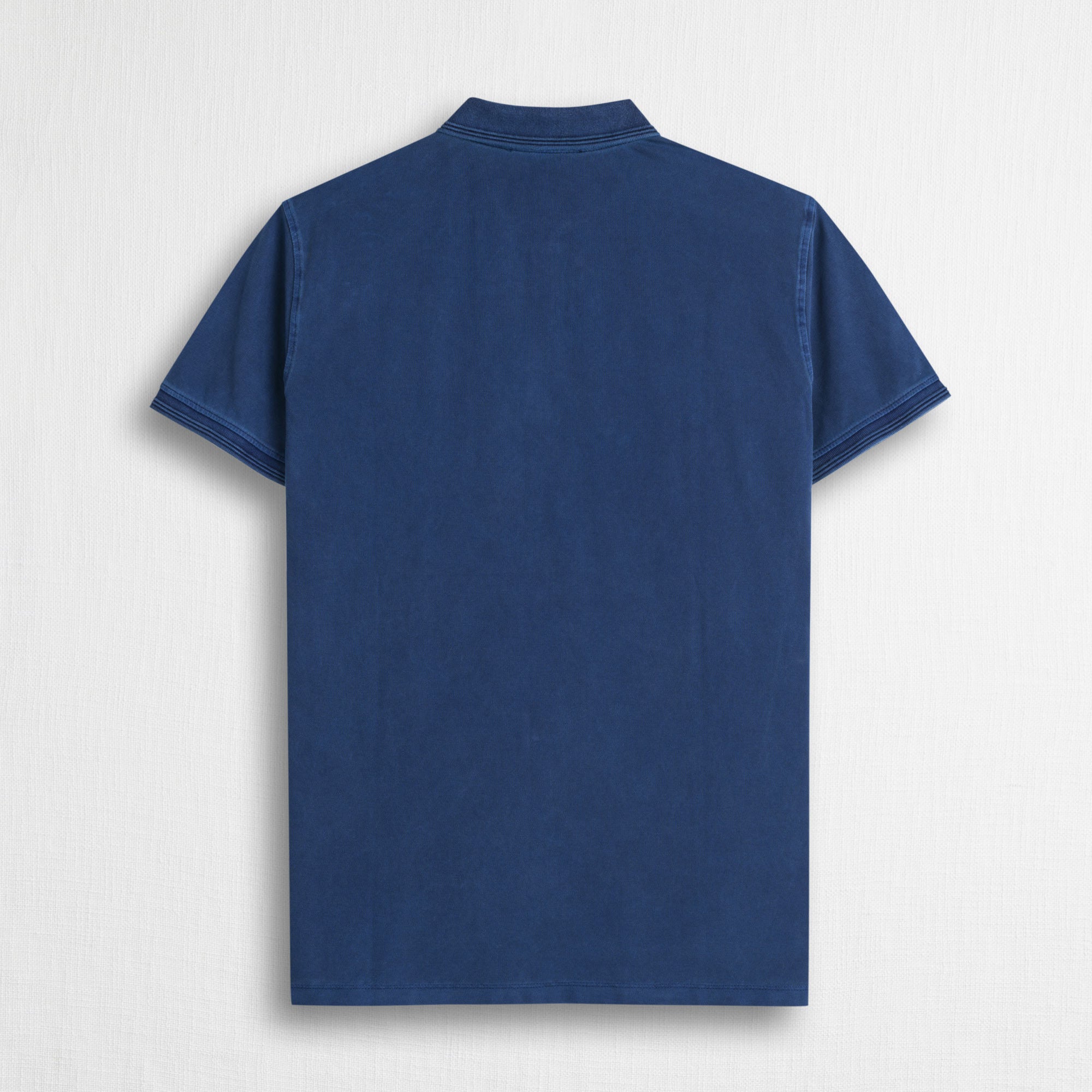 Polo cotone piquet stretch tinto in capo - Deep Blue