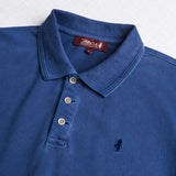 Polo cotone piquet stretch tinto in capo - Deep Blue