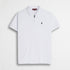 Polo cotone piquet stretch con zip - White