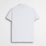 Stretch Cotton Piqué Polo with Zip - White