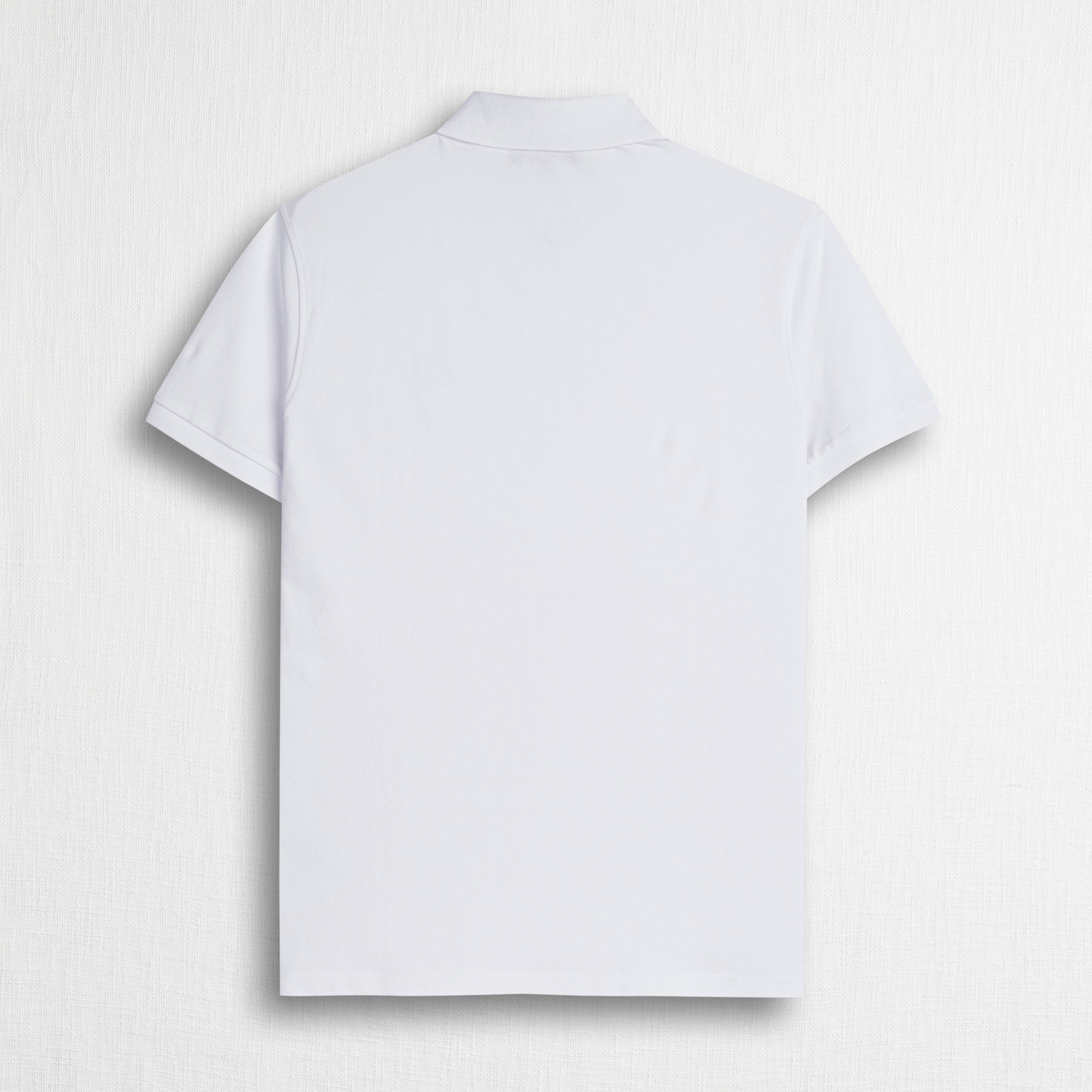 Polo cotone piquet stretch con zip - White