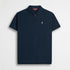 Polo cotone piquet stretch con zip - Navy Blue
