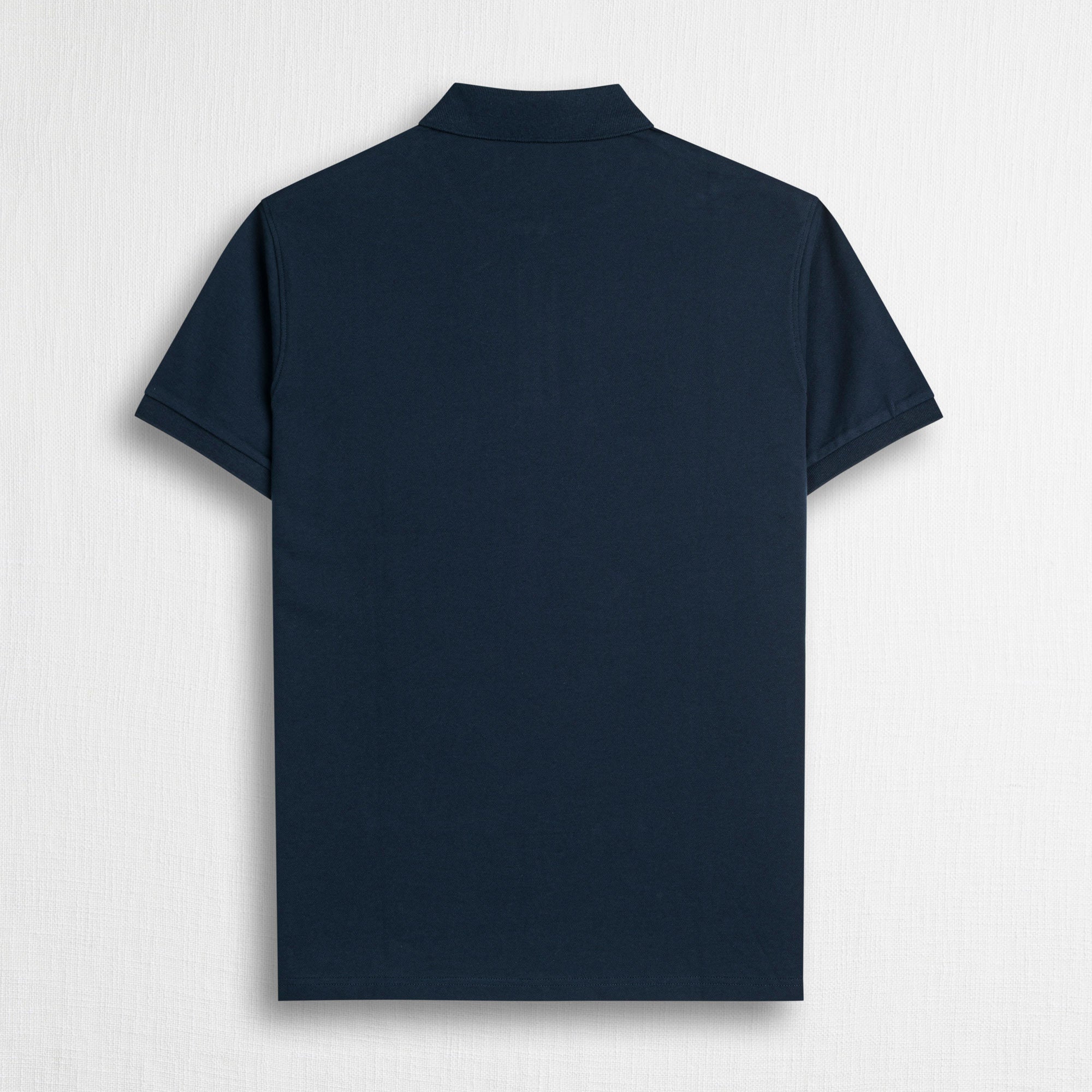 Polo cotone piquet stretch con zip - Navy Blue