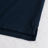 Stretch Cotton Piqué Polo with Zip - Navy Blue