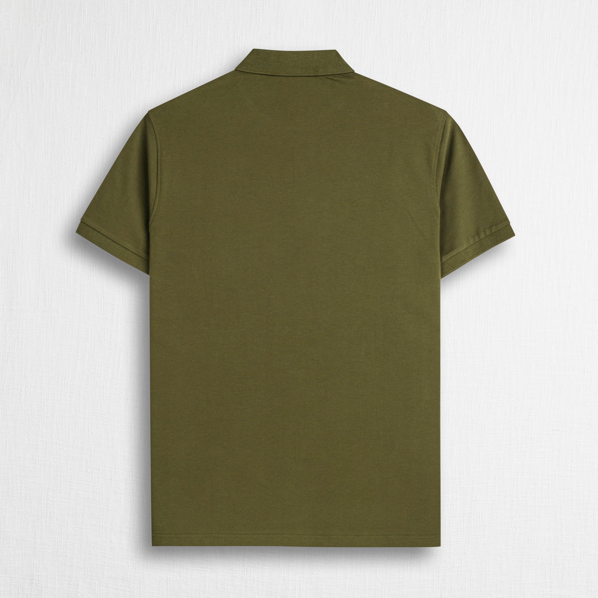 Polo cotone piquet stretch con zip - Dark Olive