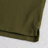 Stretch Cotton Piqué Polo with Zip - Dark Olive
