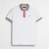 Polo cotone piquet stretch color block - White