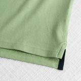 Stretch Cotton Piqué Polo Color Block - Light Green