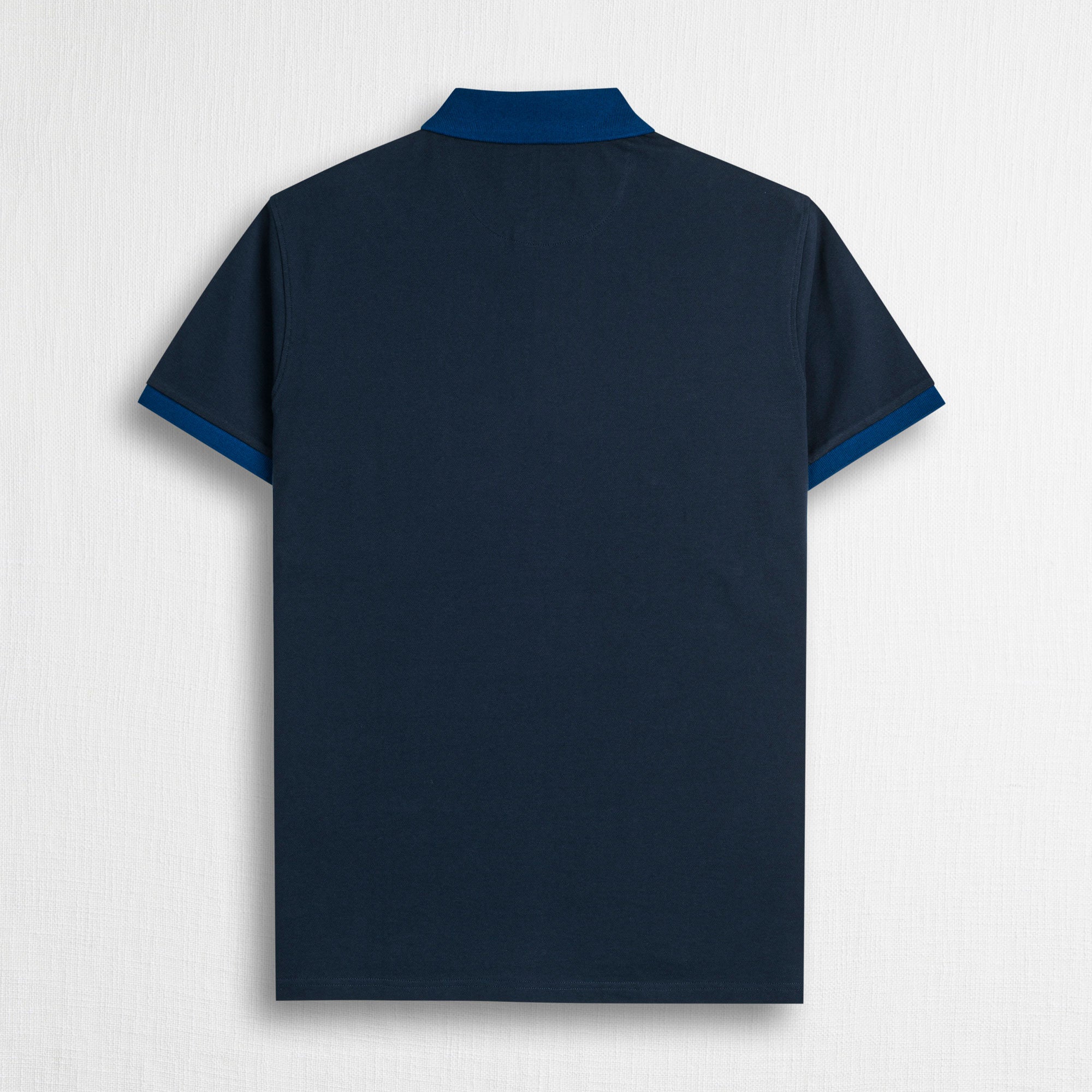 Polo cotone piquet stretch color block - Navy Blue