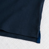 Stretch Cotton Piqué Polo Color Block - Navy Blue