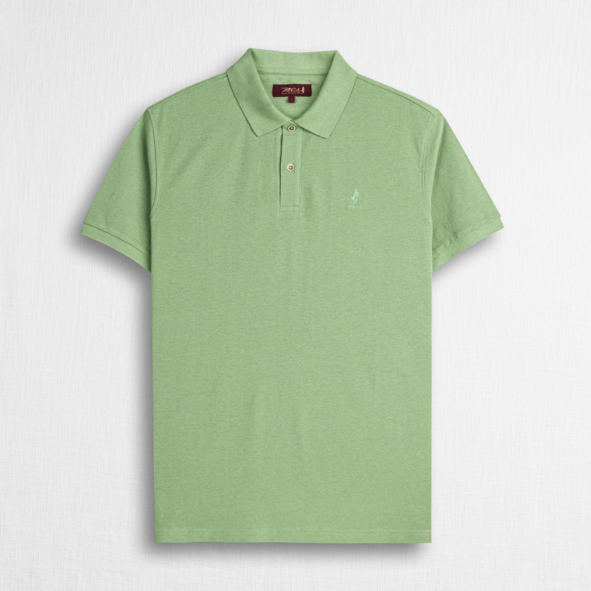 Polo misto cotone e lino - Light Green