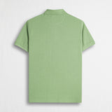 Cotton and Linen Blend Polo - Light Green