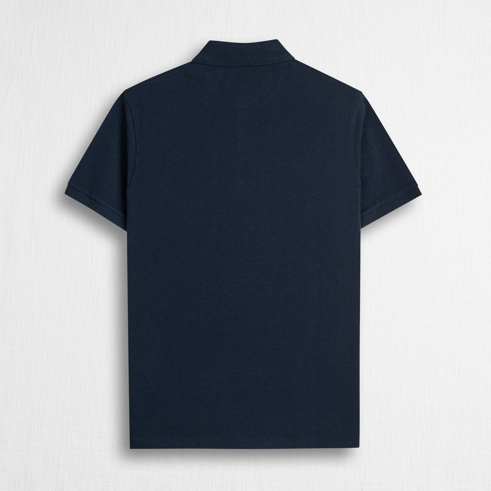 Polo misto cotone e lino - Navy Blue