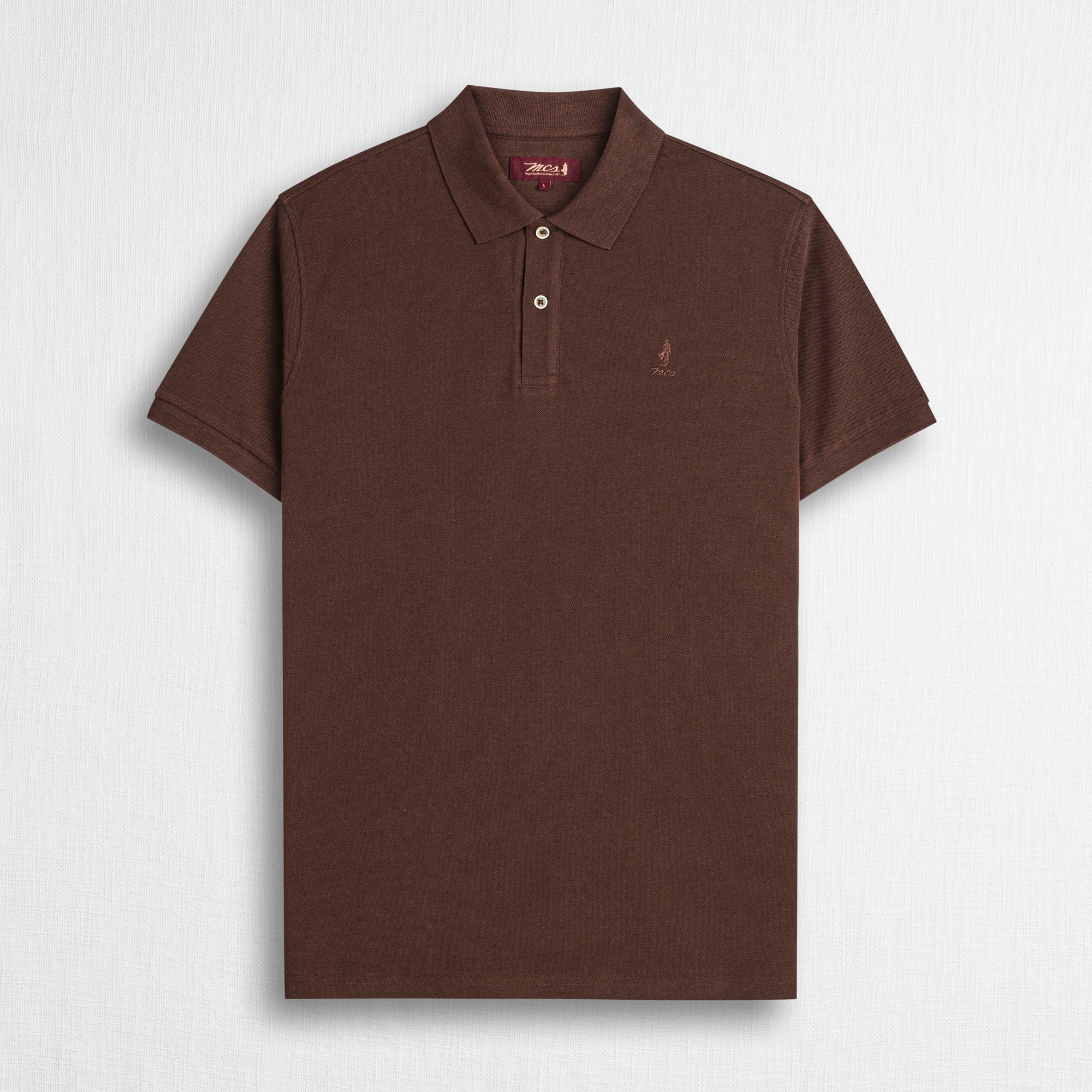 Polo misto cotone e lino - Chocolate