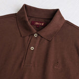 Cotton and Linen Blend Polo - Chocolate