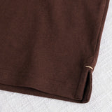 Cotton and Linen Blend Polo - Chocolate