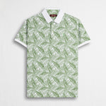 Polo 100% cotone piquet stampata - Green Floral