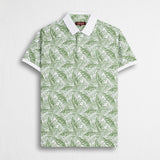 Polo 100% cotone piquet stampata - Green Floral