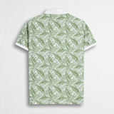 100% Cotton Piqué Printed Polo - Green Floral