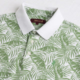 100% Cotton Piqué Printed Polo - Green Floral
