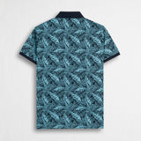 100% Cotton Piqué Printed Polo - Blue Floral