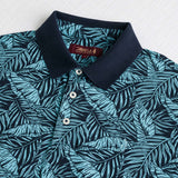 100% Cotton Piqué Printed Polo - Blue Floral
