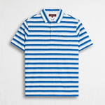 Polo 100% cotone jersey slub a righe - Sky Blue Stripe