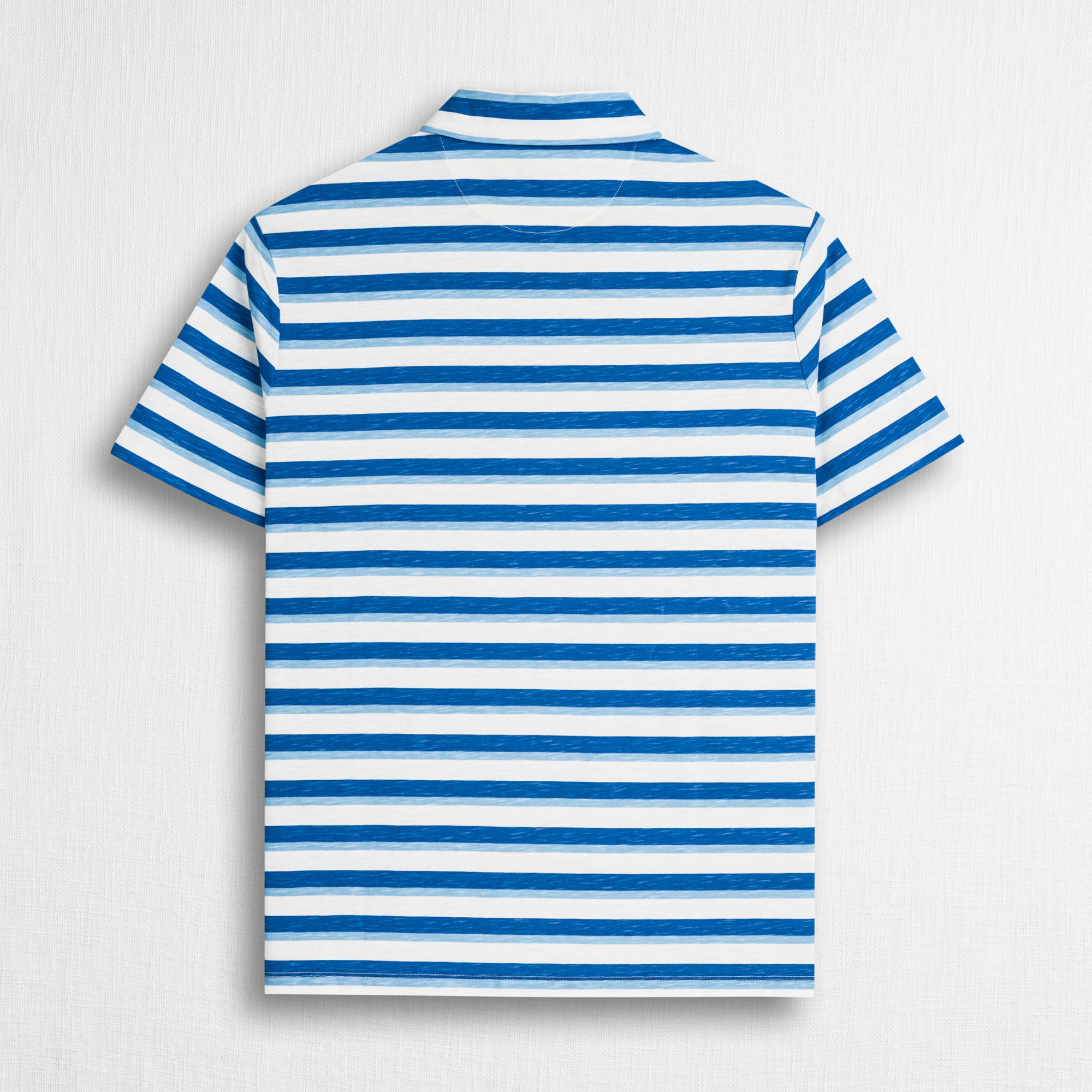 Polo 100% cotone jersey slub a righe - Sky Blue Stripe
