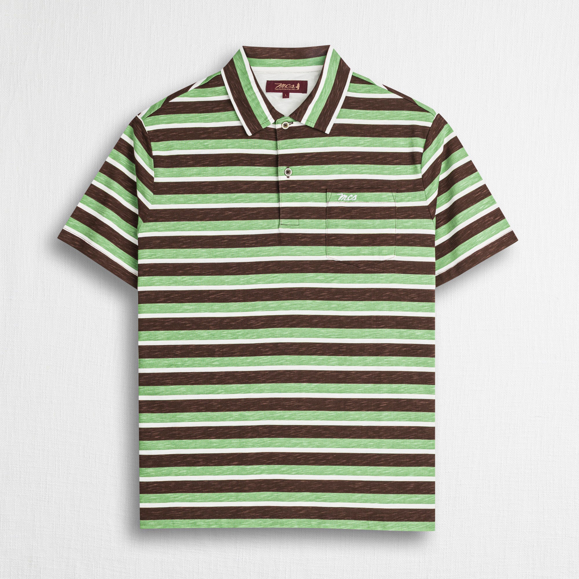 Polo 100% cotone jersey slub a righe - Chocolate Stripe