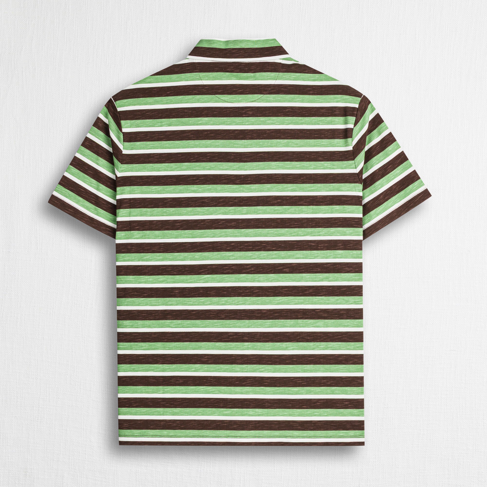 Polo 100% cotone jersey slub a righe - Chocolate Stripe