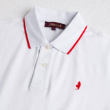 Stretch Cotton Piqué Polo - White