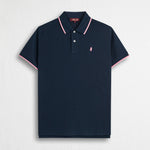 Polo cotone piquet stretch - Navy Blue