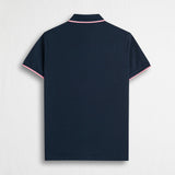 Stretch Cotton Piqué Polo - Navy Blue