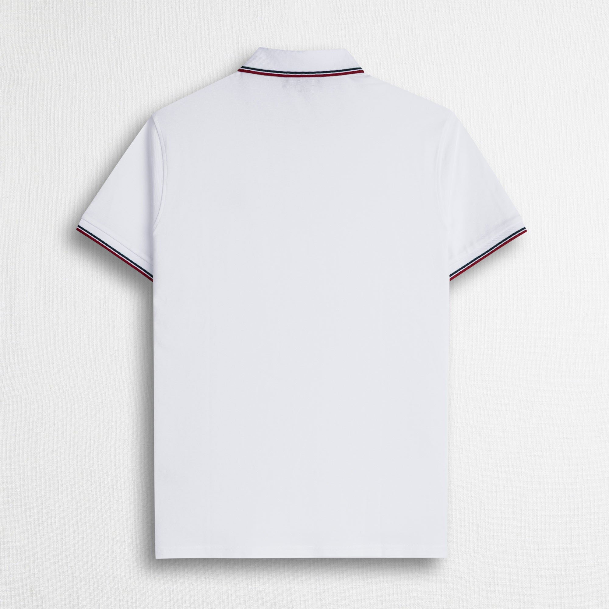 Polo cotone piquet stretch con righe bicolore - White