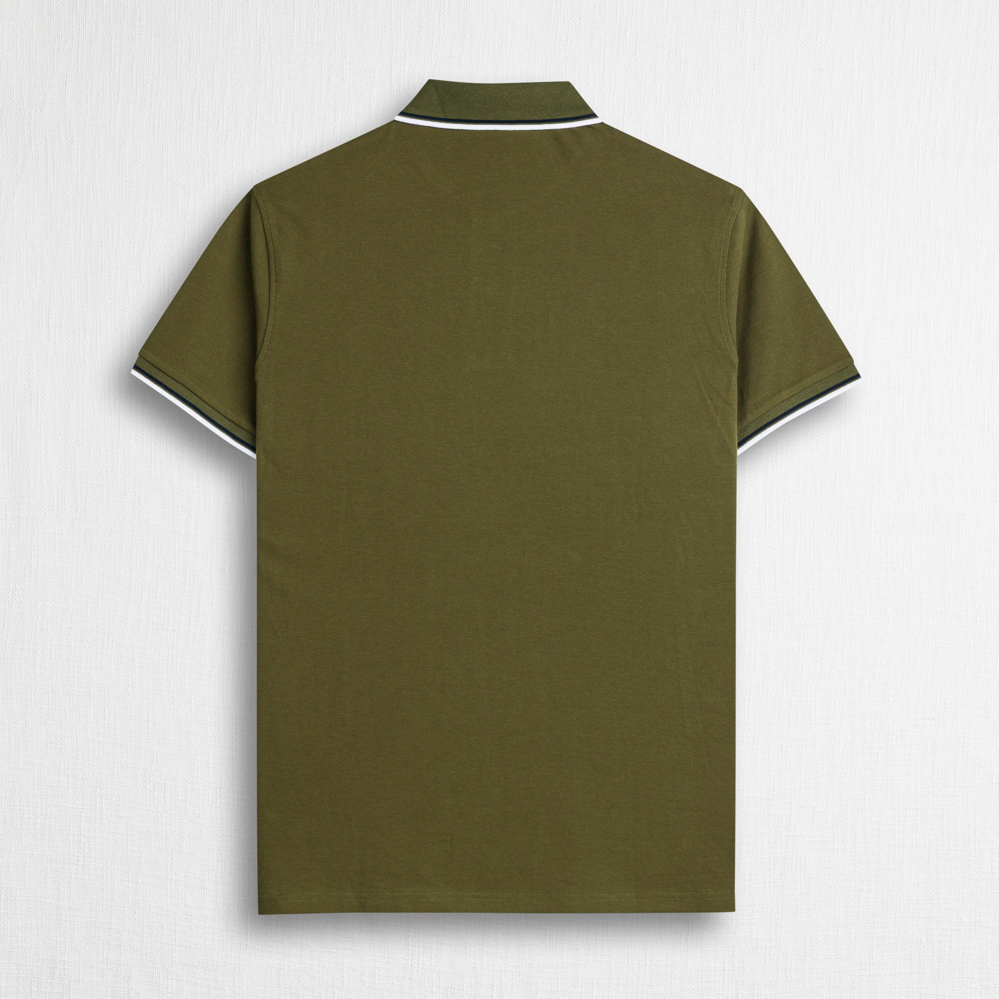Polo cotone piquet stretch con righe bicolore - Dark Olive