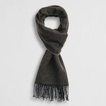 Sciarpa Herringbone con Frange - Chocolate