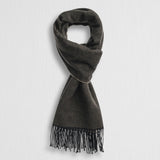Sciarpa Herringbone con Frange - Chocolate