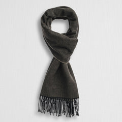 Sciarpa Herringbone con Frange - Chocolate