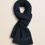 Sciarpa a Coste in Materiale Riciclato fronte - Navy Blue