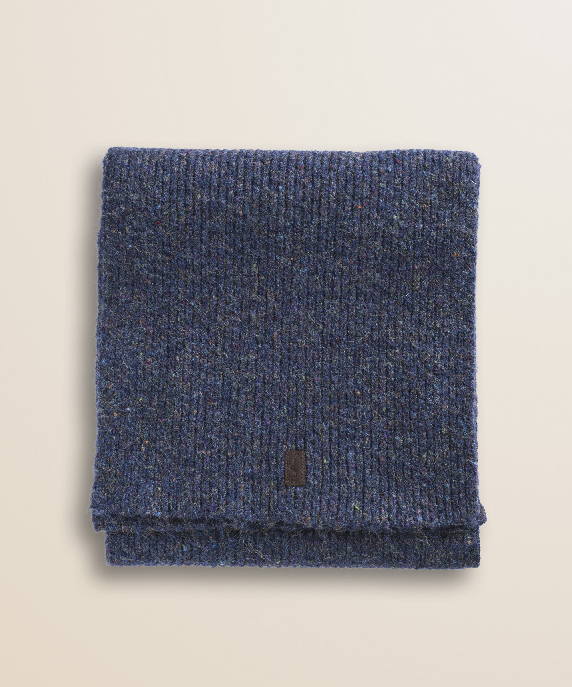 Sciarpa in Misto Lana Effetto Bottonato - Navy Blue