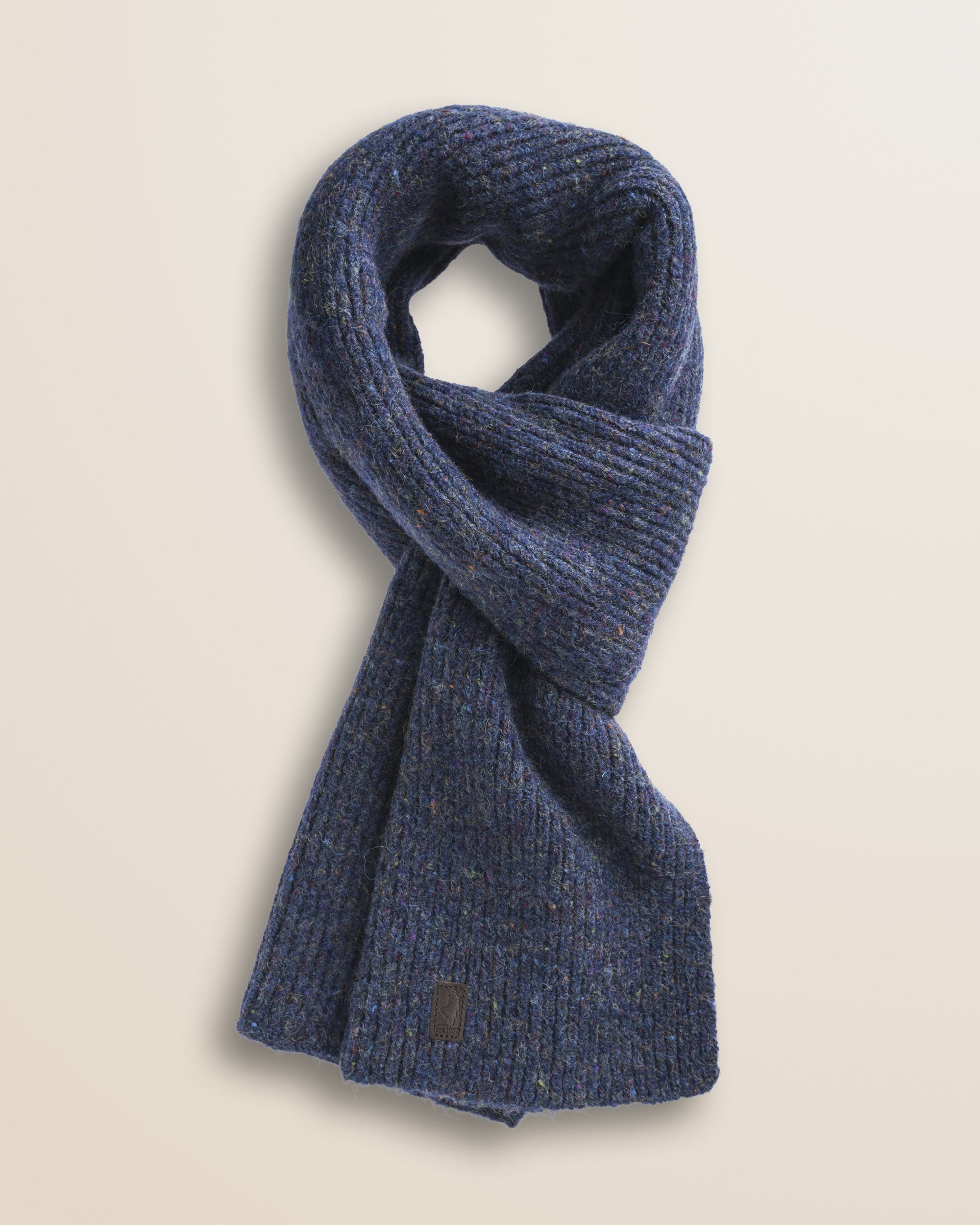 Sciarpa in Misto Lana Effetto Bottonato fronte - Navy Blue
