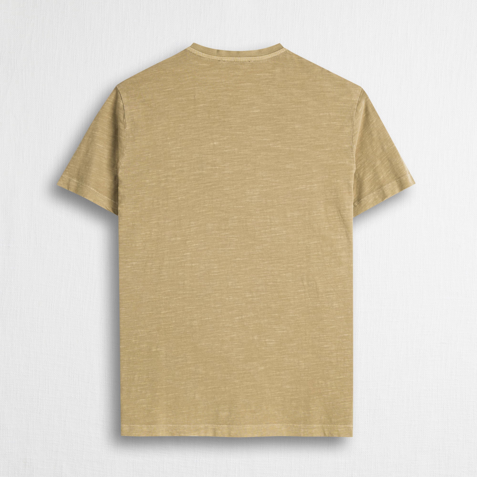 T-shirt serafino 100% cotone tinto capo - Khaky